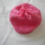 Hand Knit Pink Baby Hat