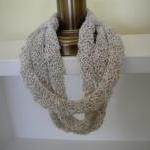Multistrand Necklace Knit With Linen Mix Ivory..