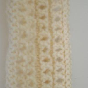 Cowl In Ivory Eyelet, Hand Knit