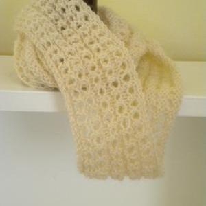 Cowl Lacey, Off White, Made With Soft Mohair And..