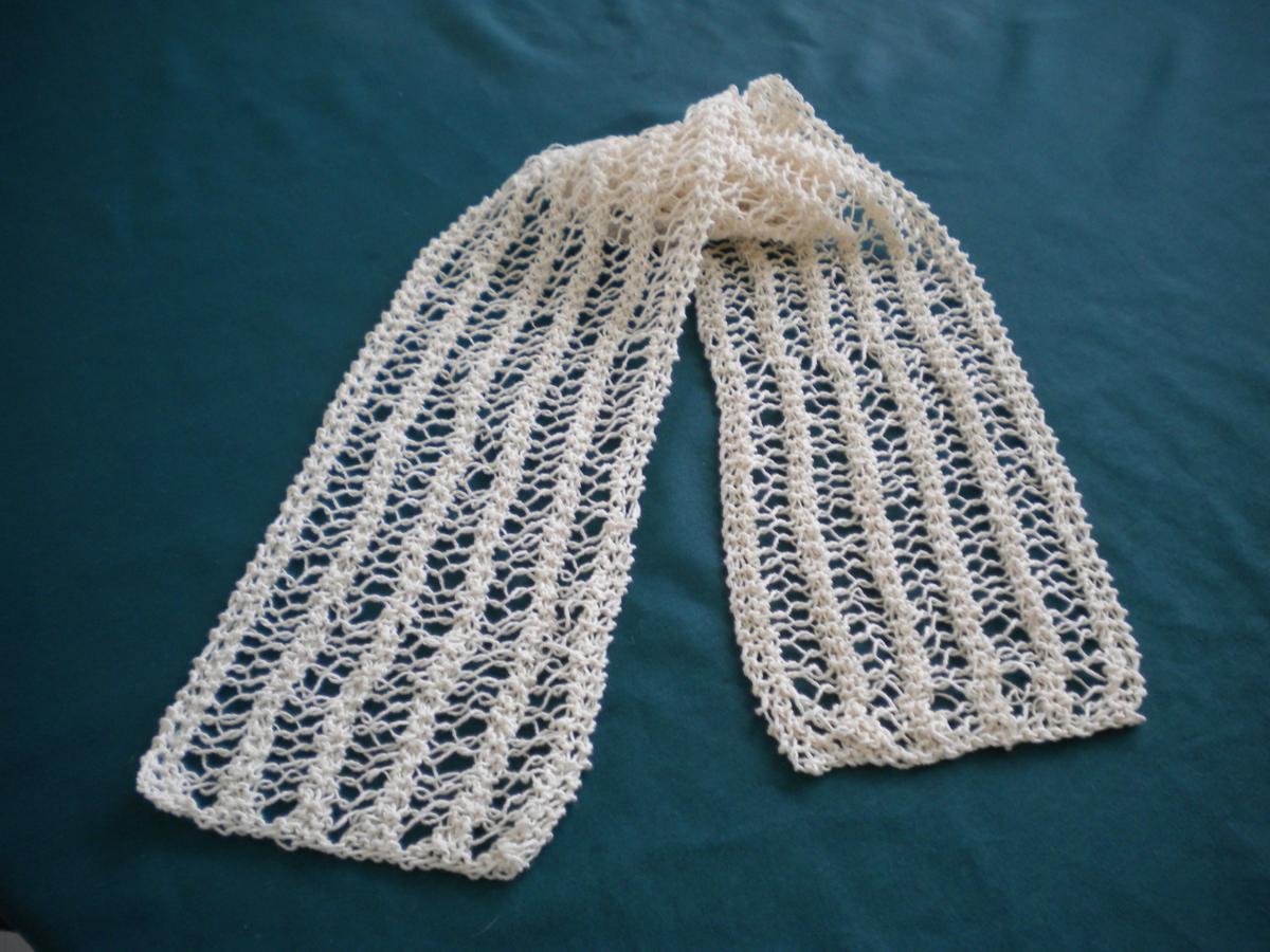 Ivory Lace Cotton Scarf